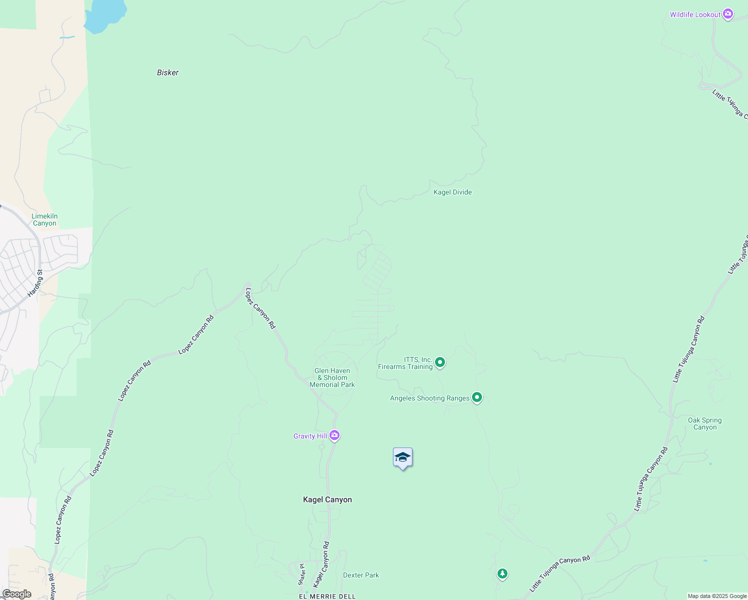 map of restaurants, bars, coffee shops, grocery stores, and more near Indian Mesa Drive in Los Angeles County