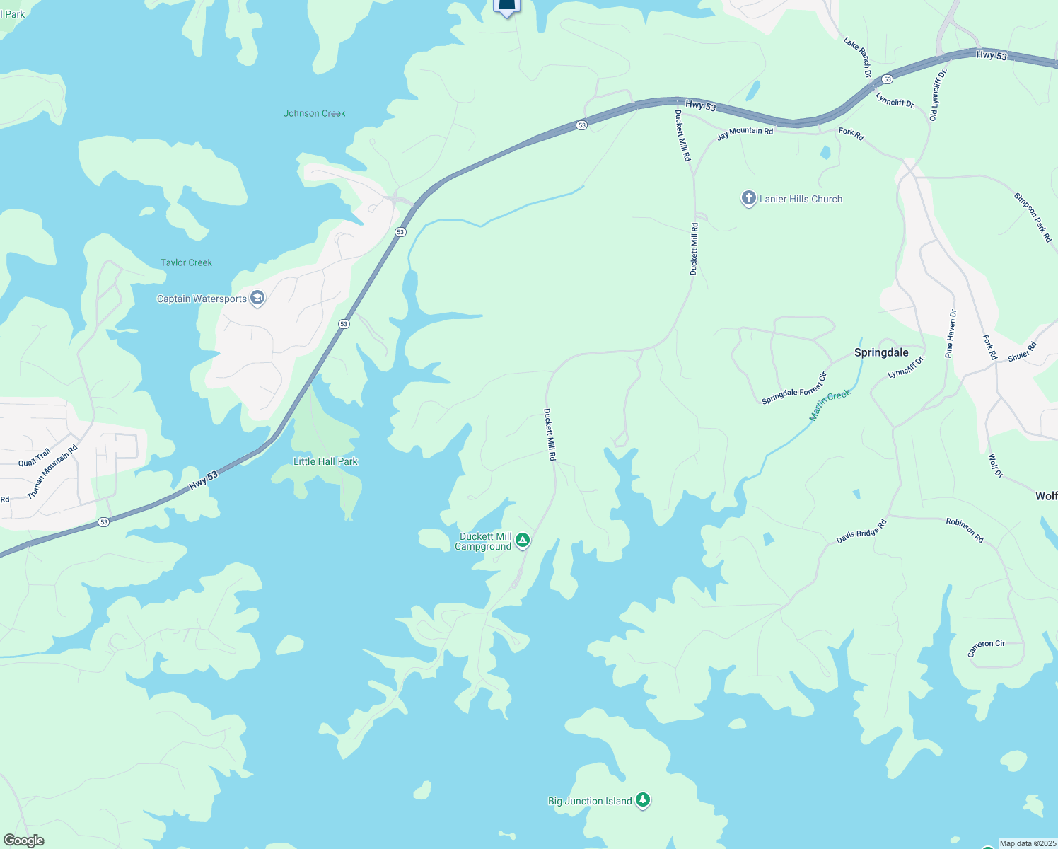 map of restaurants, bars, coffee shops, grocery stores, and more near 3461 Hickory Lake Drive in Gainesville
