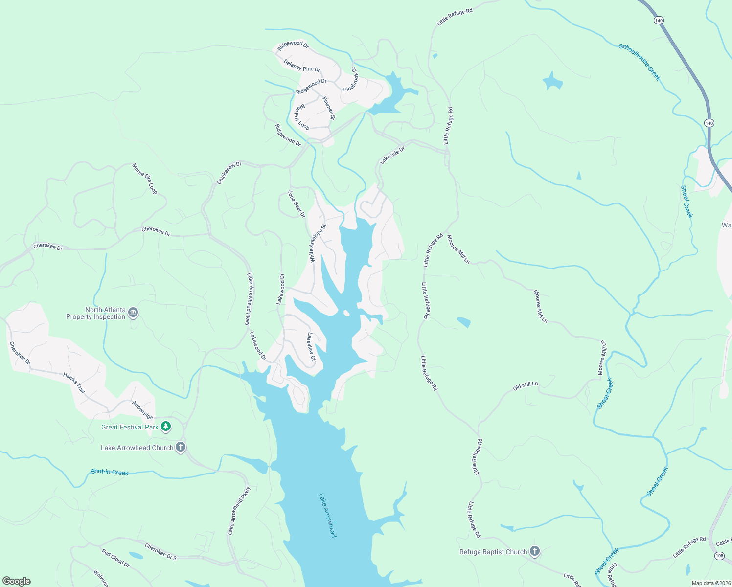 map of restaurants, bars, coffee shops, grocery stores, and more near 324 Hillside Drive in Waleska