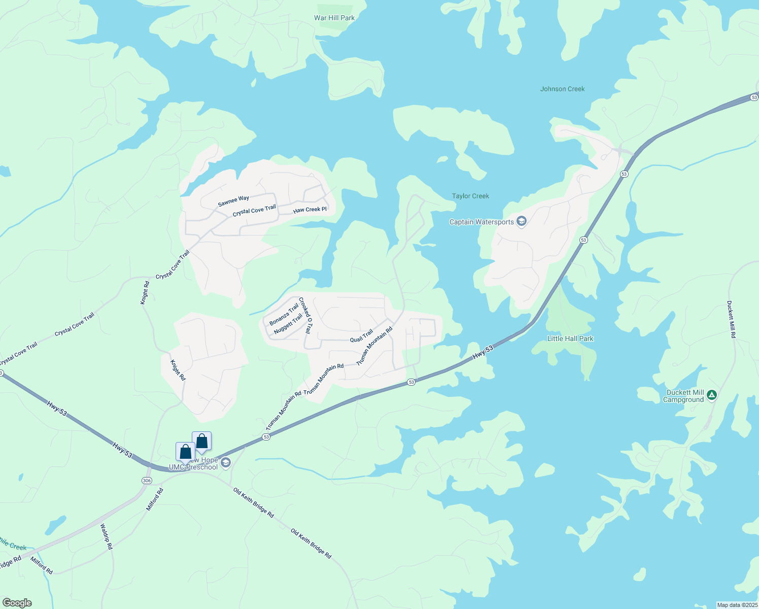 map of restaurants, bars, coffee shops, grocery stores, and more near 6630 Old Still Path in Gainesville
