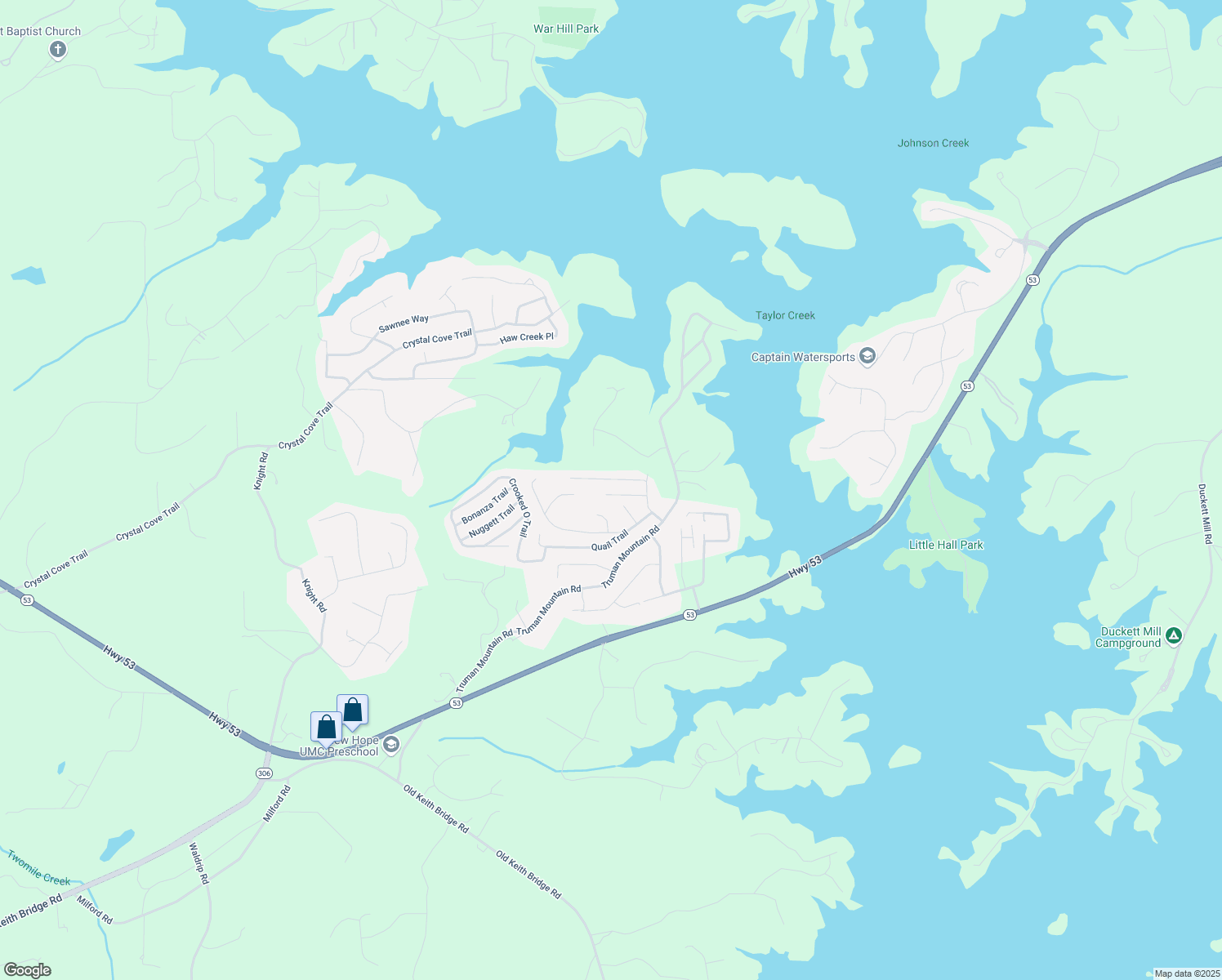 map of restaurants, bars, coffee shops, grocery stores, and more near 6720 Old Still Path in Gainesville