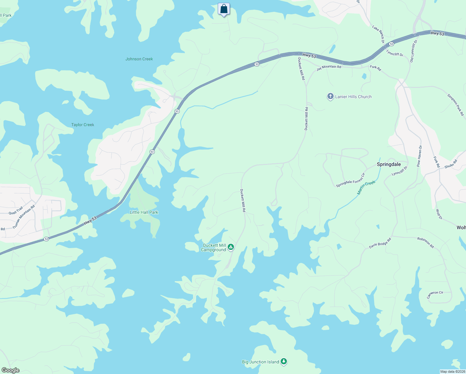 map of restaurants, bars, coffee shops, grocery stores, and more near 3452 Hickory Lake Drive in Gainesville