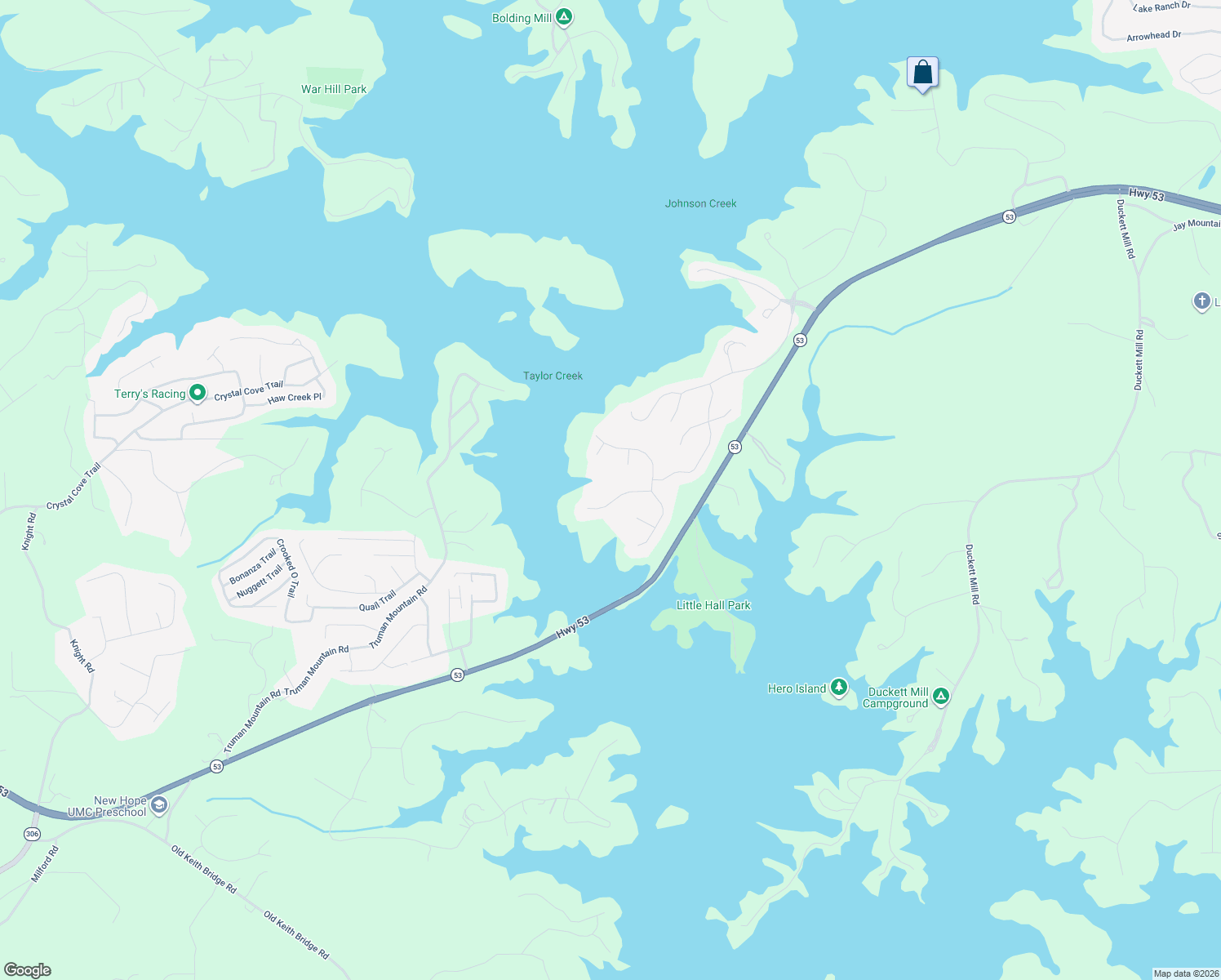 map of restaurants, bars, coffee shops, grocery stores, and more near 3627 Wye Cliff Way in Gainesville