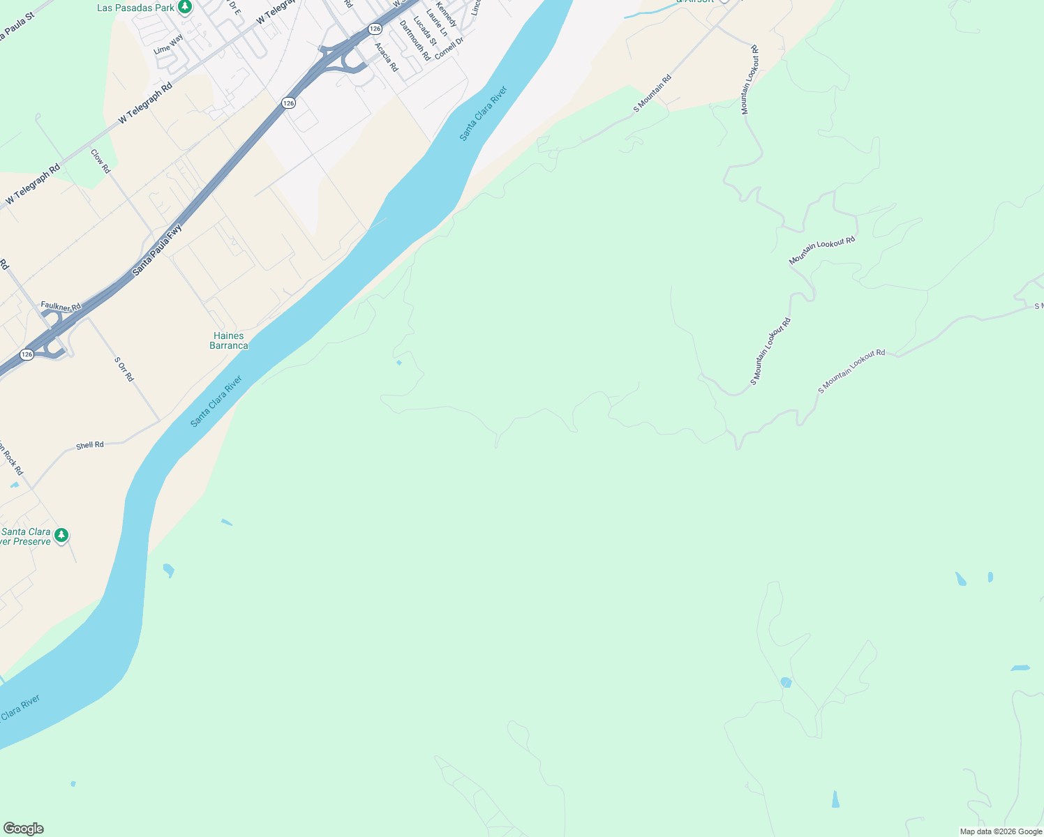 map of restaurants, bars, coffee shops, grocery stores, and more near Converse Rd in Santa Paula