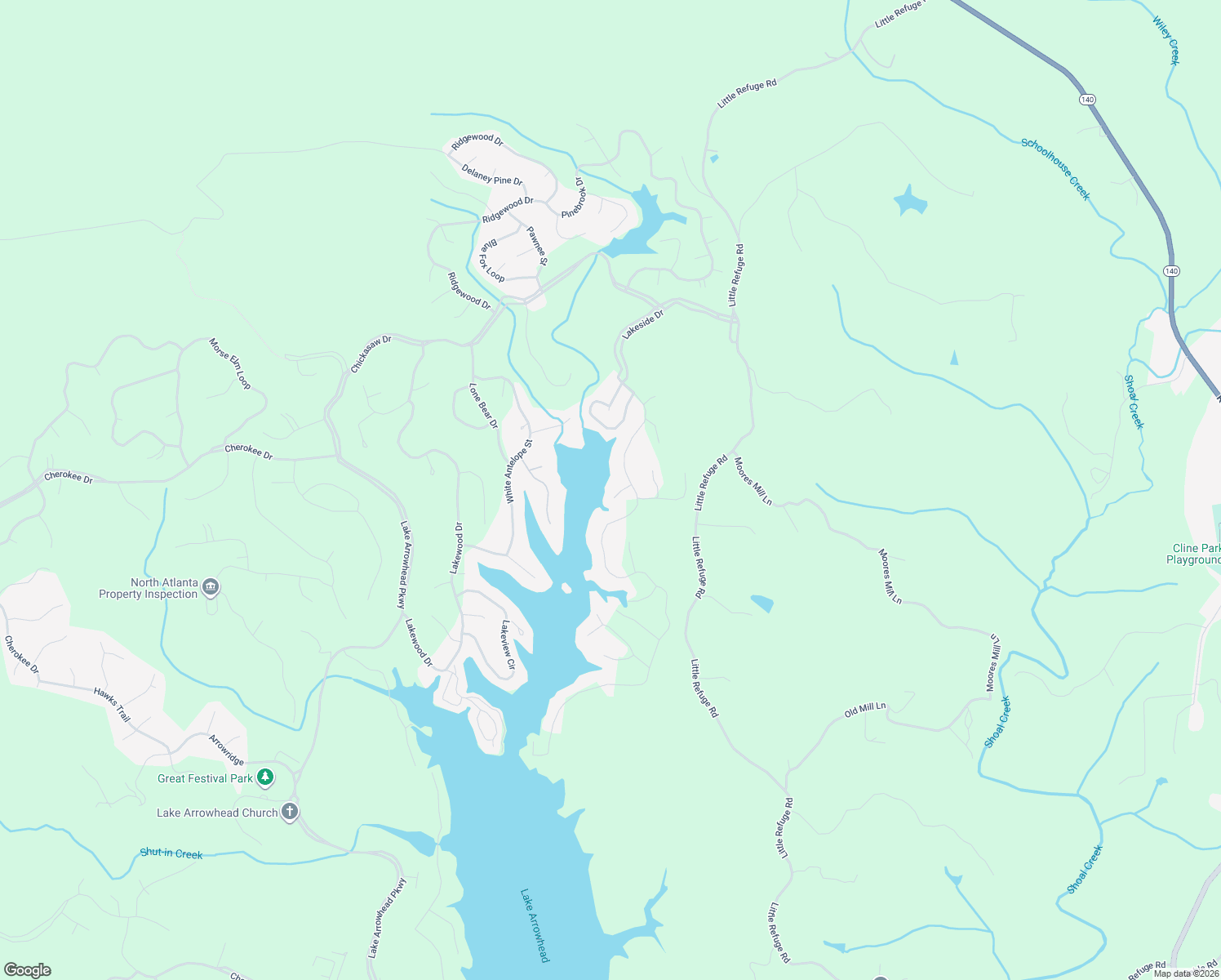 map of restaurants, bars, coffee shops, grocery stores, and more near 106 Bald Cypress Court in Waleska