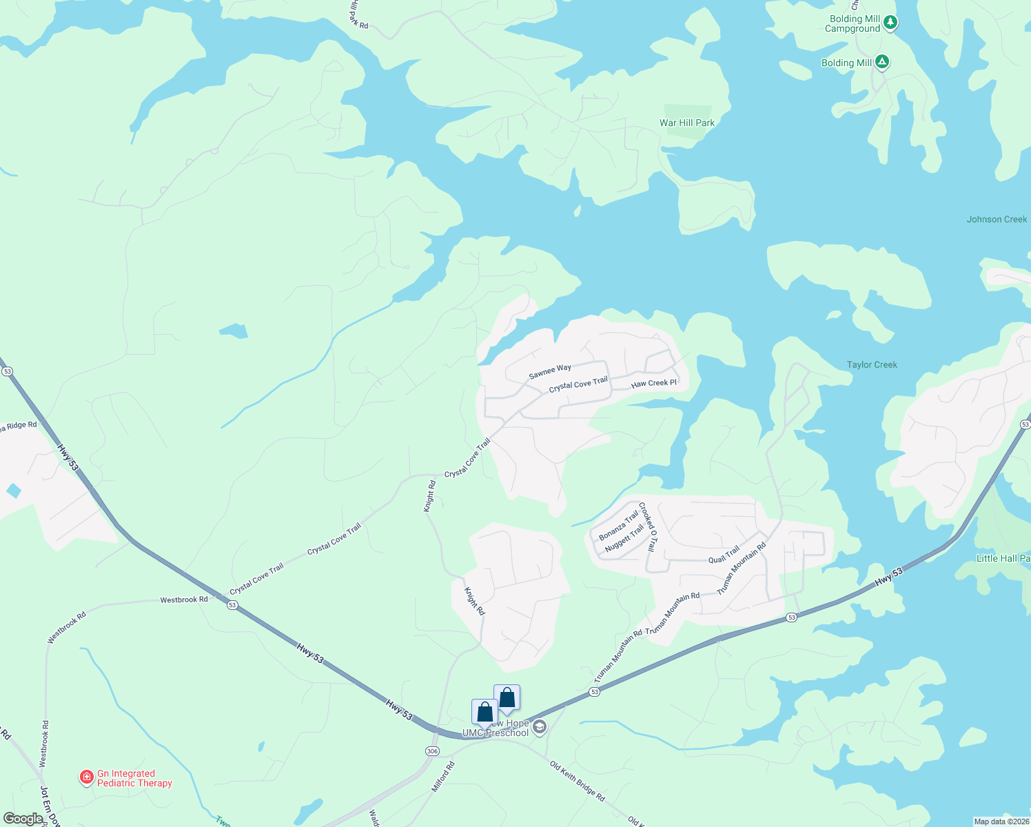 map of restaurants, bars, coffee shops, grocery stores, and more near 6305 Crystal Cove Trail in Gainesville