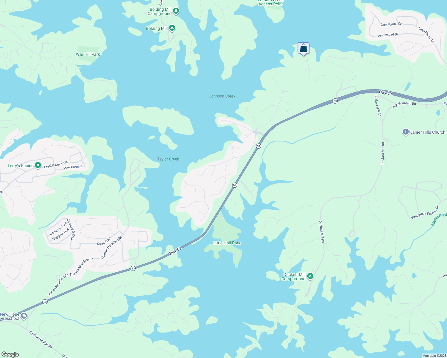 map of restaurants, bars, coffee shops, grocery stores, and more near 3520 River Haven Court in Gainesville