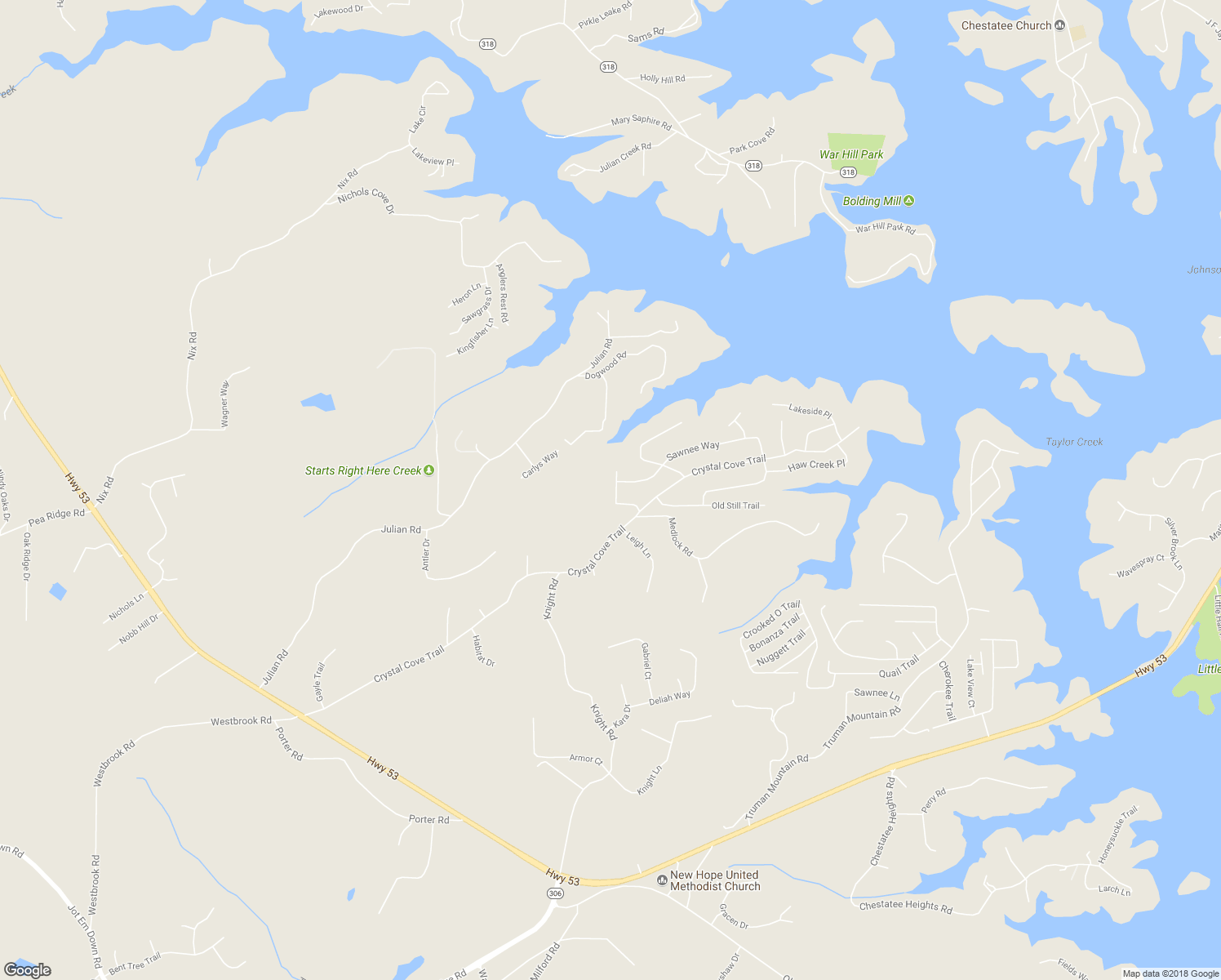 map of restaurants, bars, coffee shops, grocery stores, and more near 6395 Dogwood Way in Gainesville