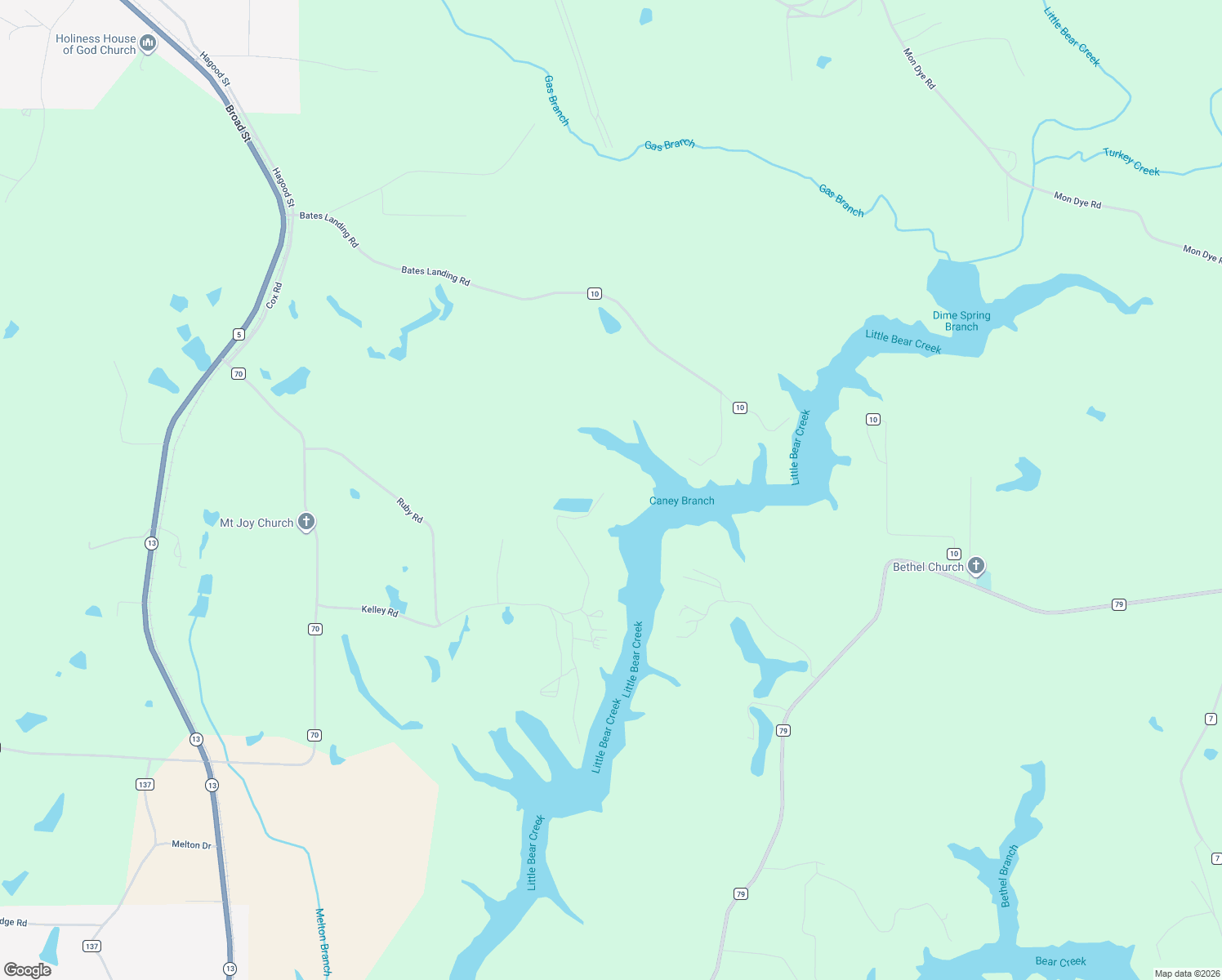 map of restaurants, bars, coffee shops, grocery stores, and more near 1601 Kelley Road in Phil Campbell