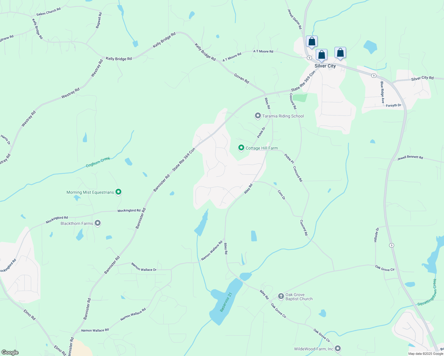 map of restaurants, bars, coffee shops, grocery stores, and more near 7155 Bannister Park Lane in Cumming