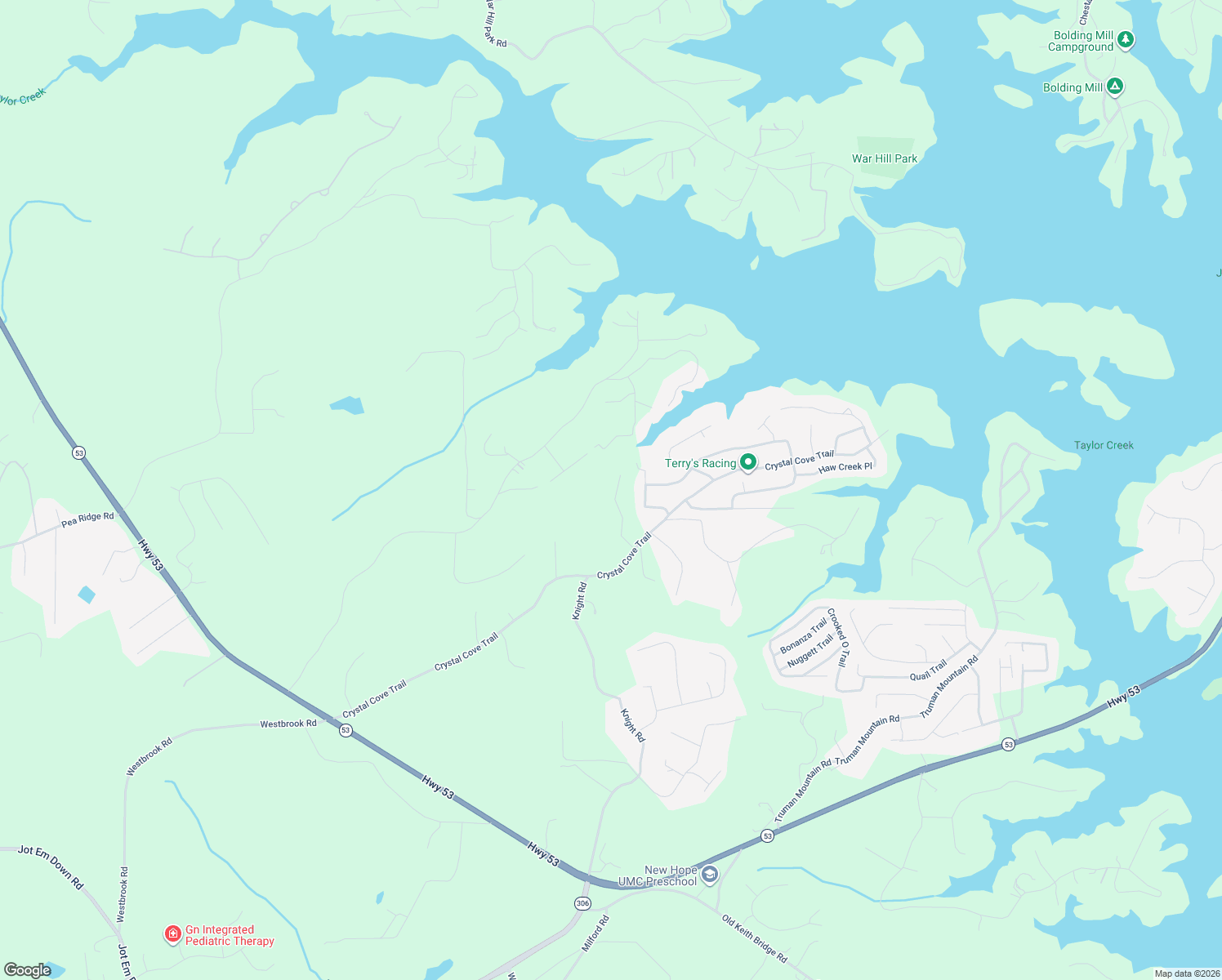 map of restaurants, bars, coffee shops, grocery stores, and more near 6245 Julian Ridge Drive in Gainesville