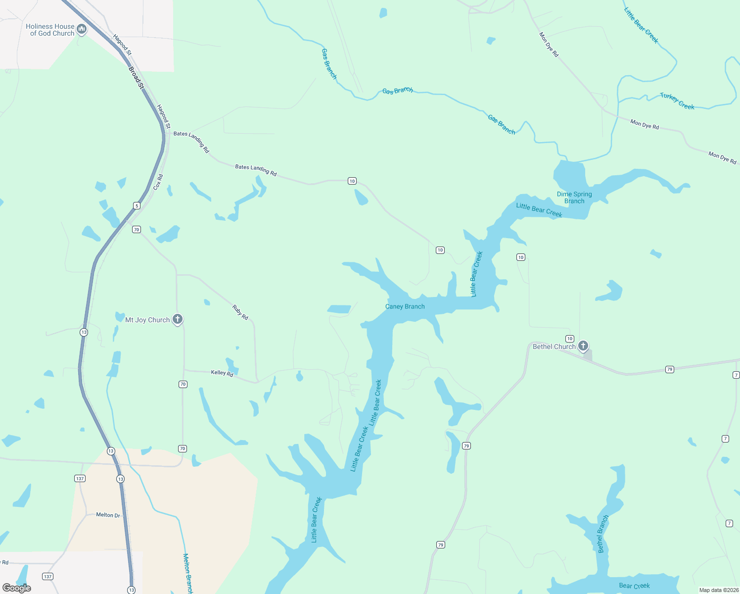 map of restaurants, bars, coffee shops, grocery stores, and more near 1601 Kelley Road in Phil Campbell