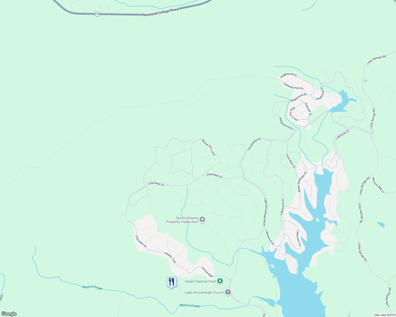 map of restaurants, bars, coffee shops, grocery stores, and more near 269 Morse Elm Loop in Waleska