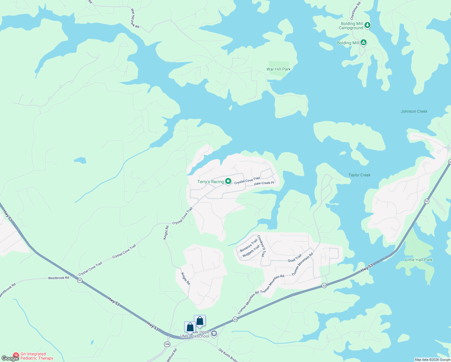 map of restaurants, bars, coffee shops, grocery stores, and more near 6565 Crystal Cove Trail in Gainesville