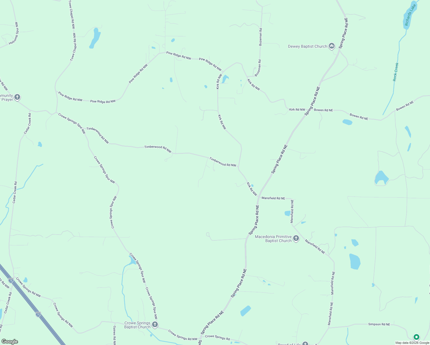 map of restaurants, bars, coffee shops, grocery stores, and more near 347 Timberwood Road Northwest in White