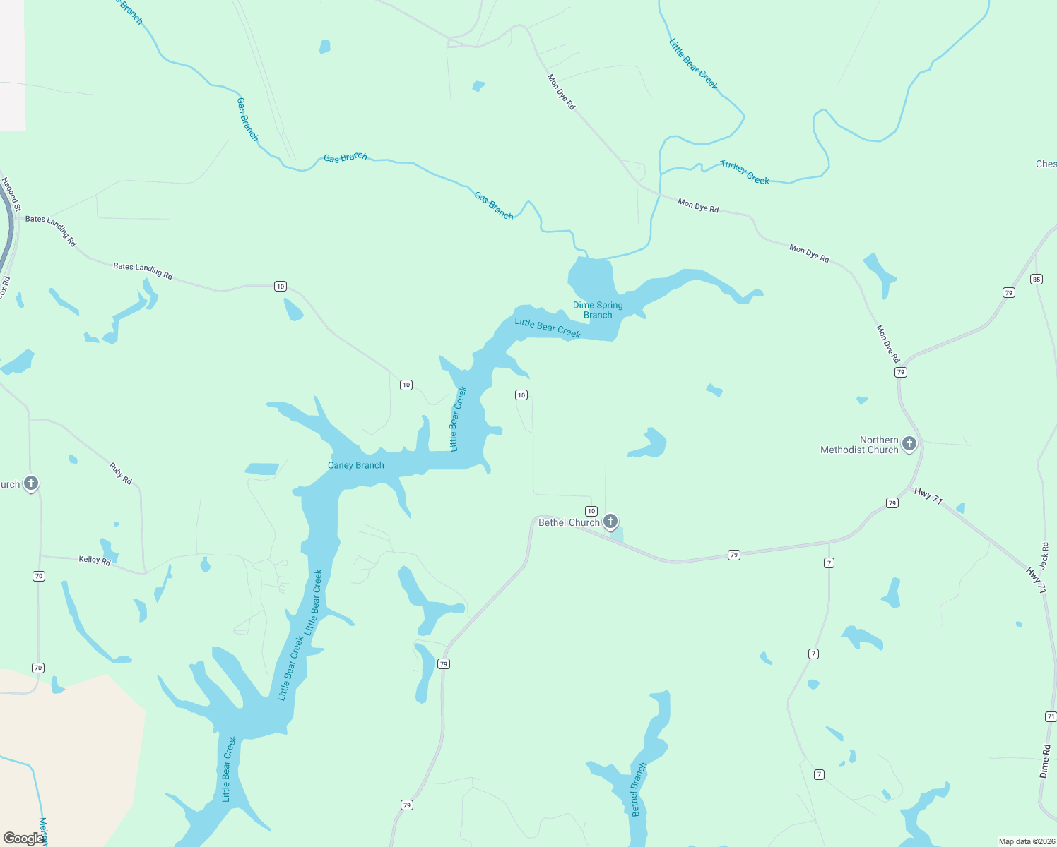 map of restaurants, bars, coffee shops, grocery stores, and more near 571 Cothrum Road in Phil Campbell