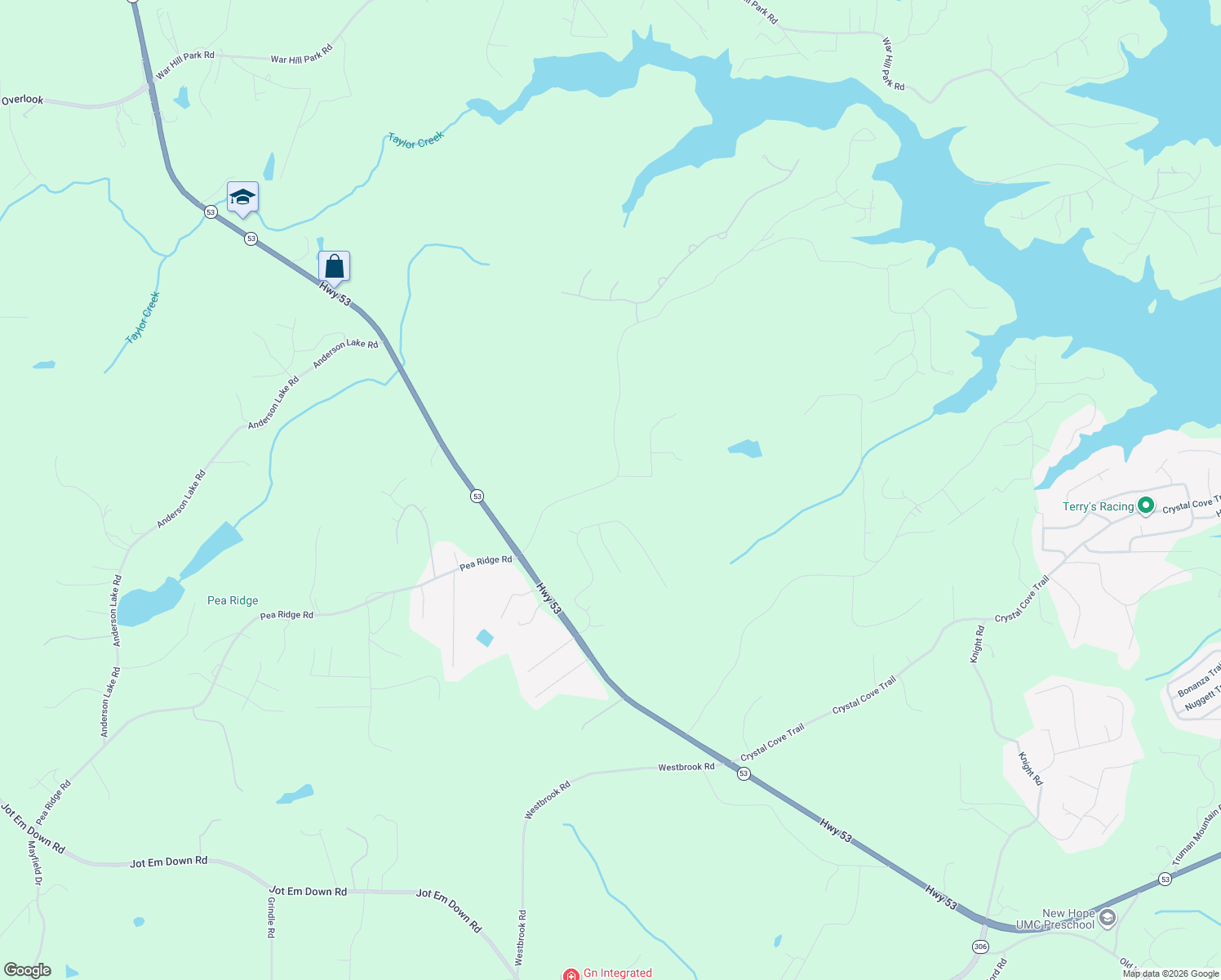 map of restaurants, bars, coffee shops, grocery stores, and more near 6270 Nix Road in Dawsonville