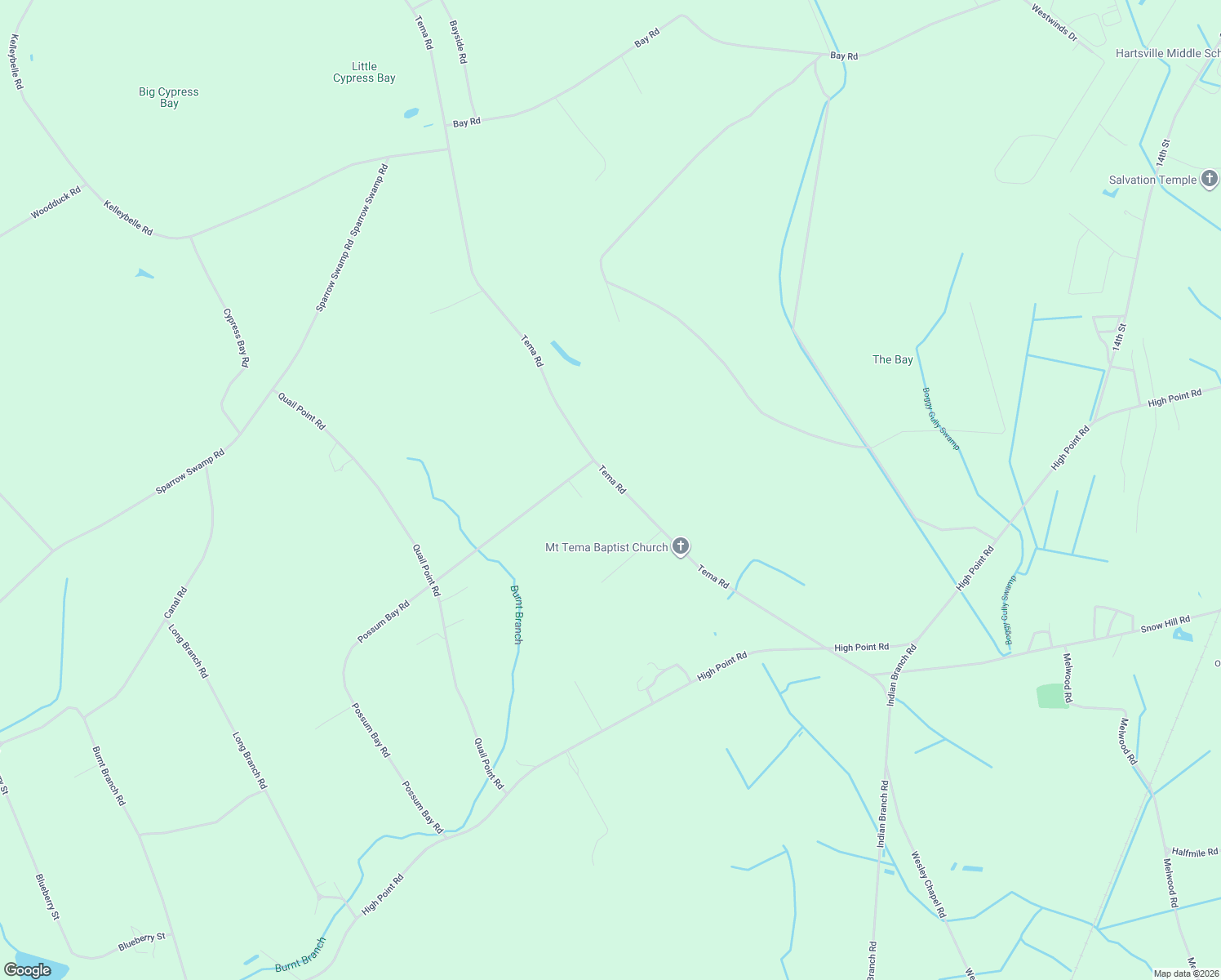map of restaurants, bars, coffee shops, grocery stores, and more near 1520 Tema Rd in Hartsville