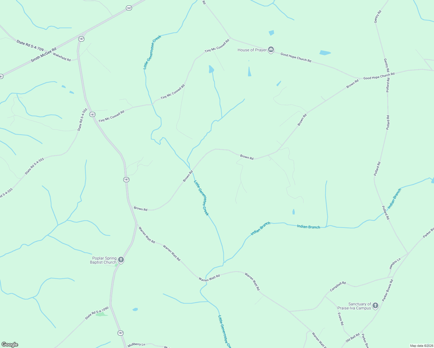 map of restaurants, bars, coffee shops, grocery stores, and more near 116 Indian Branch Rd in Starr