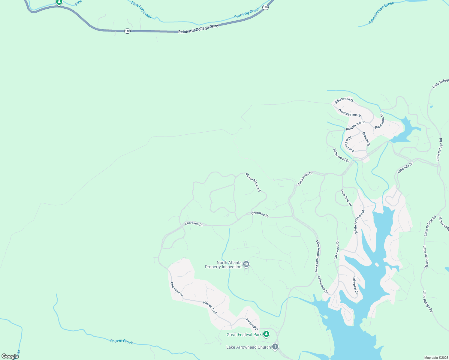 map of restaurants, bars, coffee shops, grocery stores, and more near 113 Indian Oak Drive in Waleska