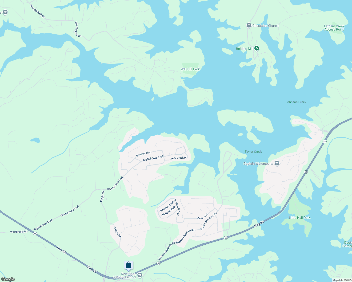 map of restaurants, bars, coffee shops, grocery stores, and more near 6995 Lakeside Place in Gainesville