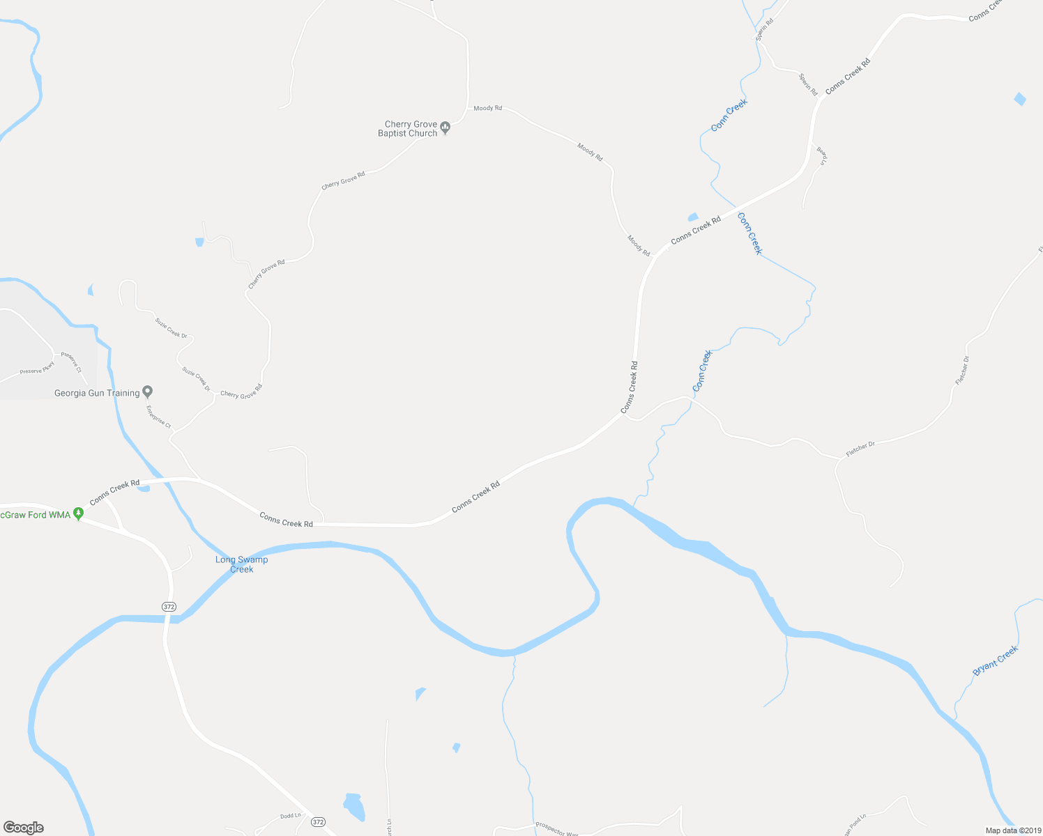 map of restaurants, bars, coffee shops, grocery stores, and more near 2425 Conns Creek Road in Ball Ground