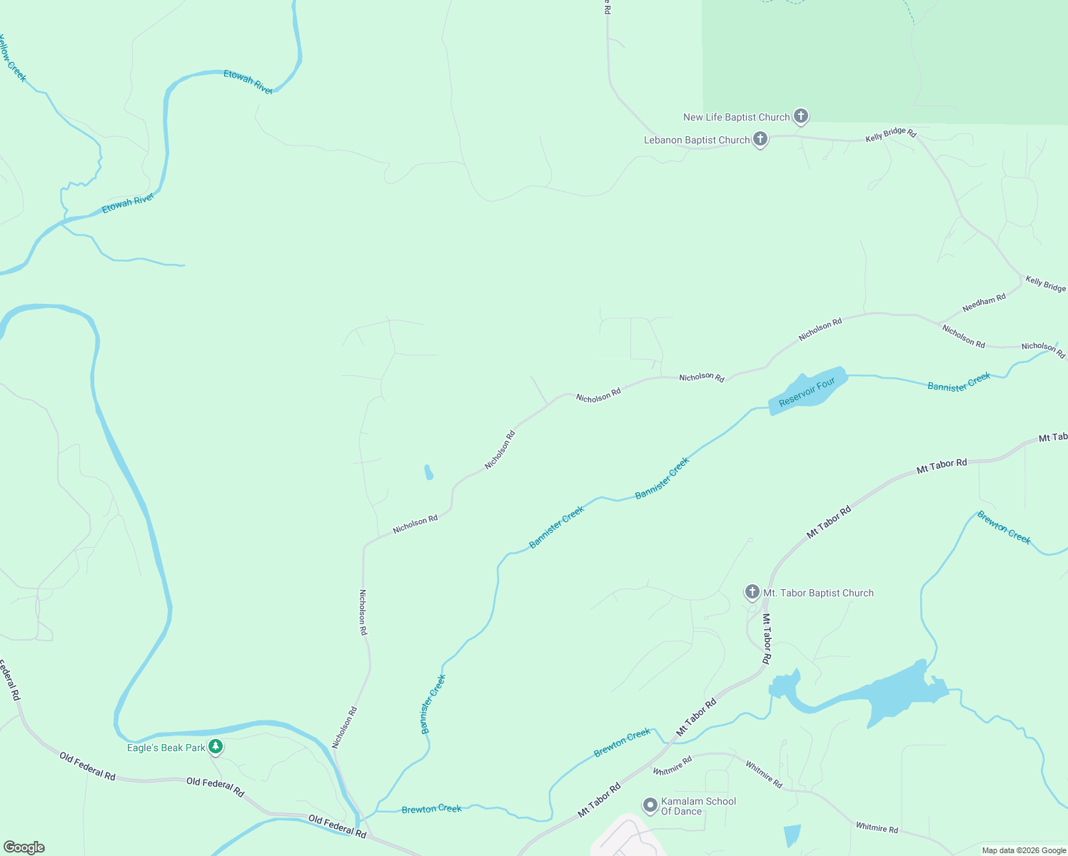map of restaurants, bars, coffee shops, grocery stores, and more near 8275 Nicholson Road in Cumming