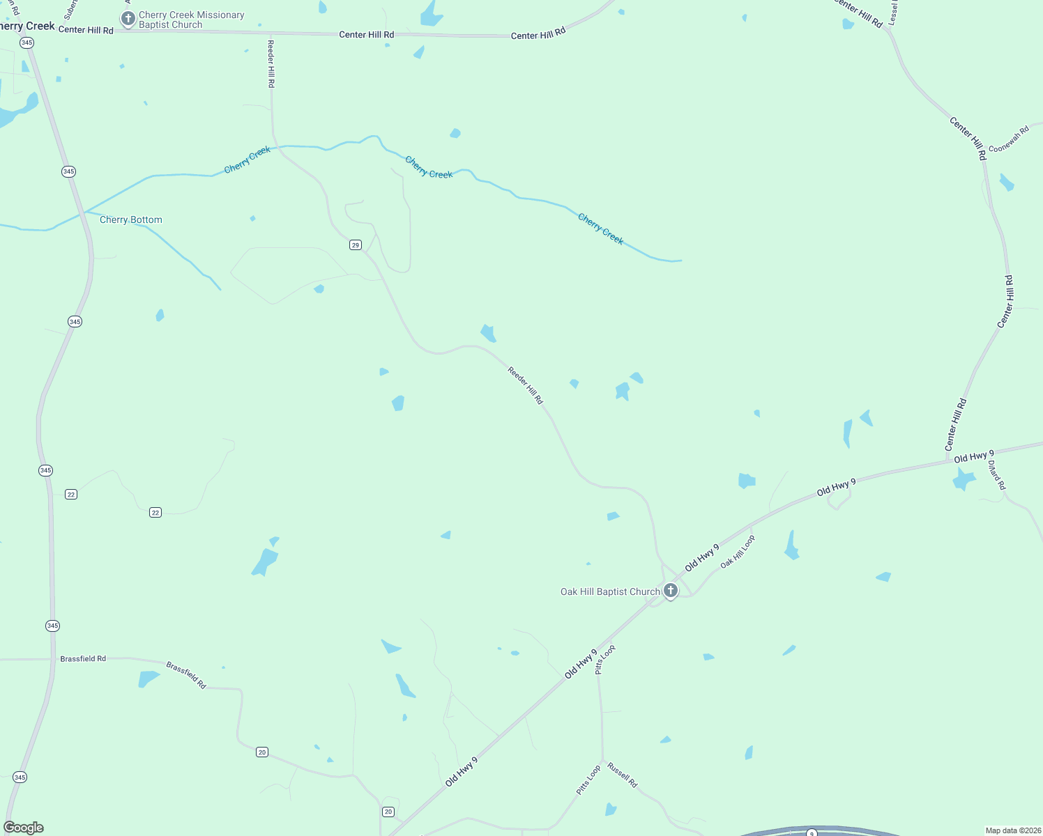 map of restaurants, bars, coffee shops, grocery stores, and more near 895 Reeder Hill Road in Pontotoc