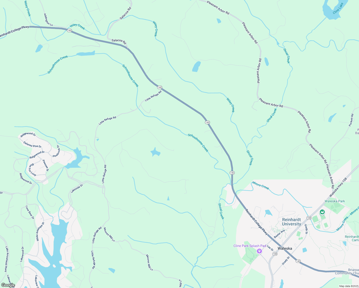 map of restaurants, bars, coffee shops, grocery stores, and more near 925 Arrow Trail in Waleska