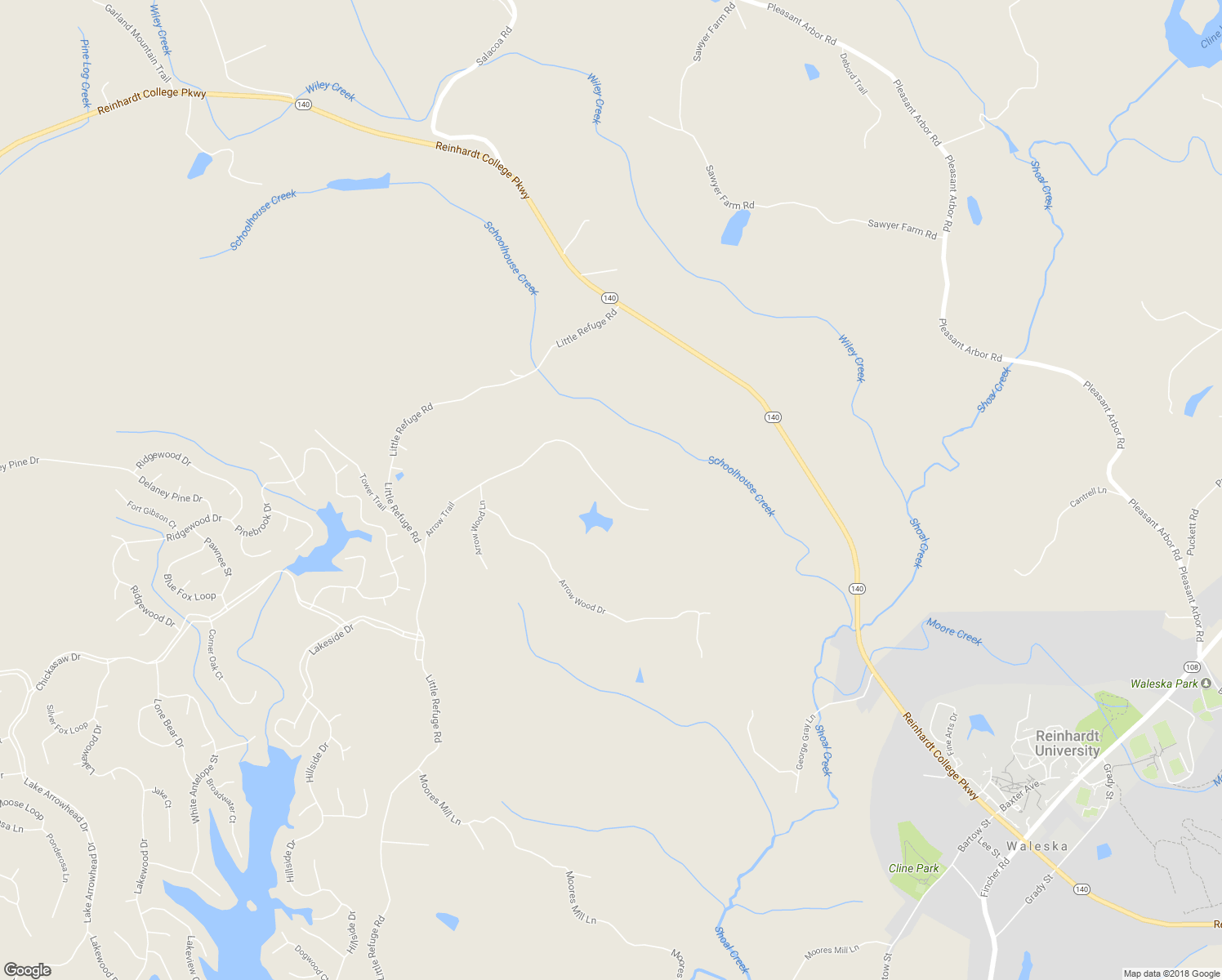 map of restaurants, bars, coffee shops, grocery stores, and more near 867 Arrow Trail in Waleska