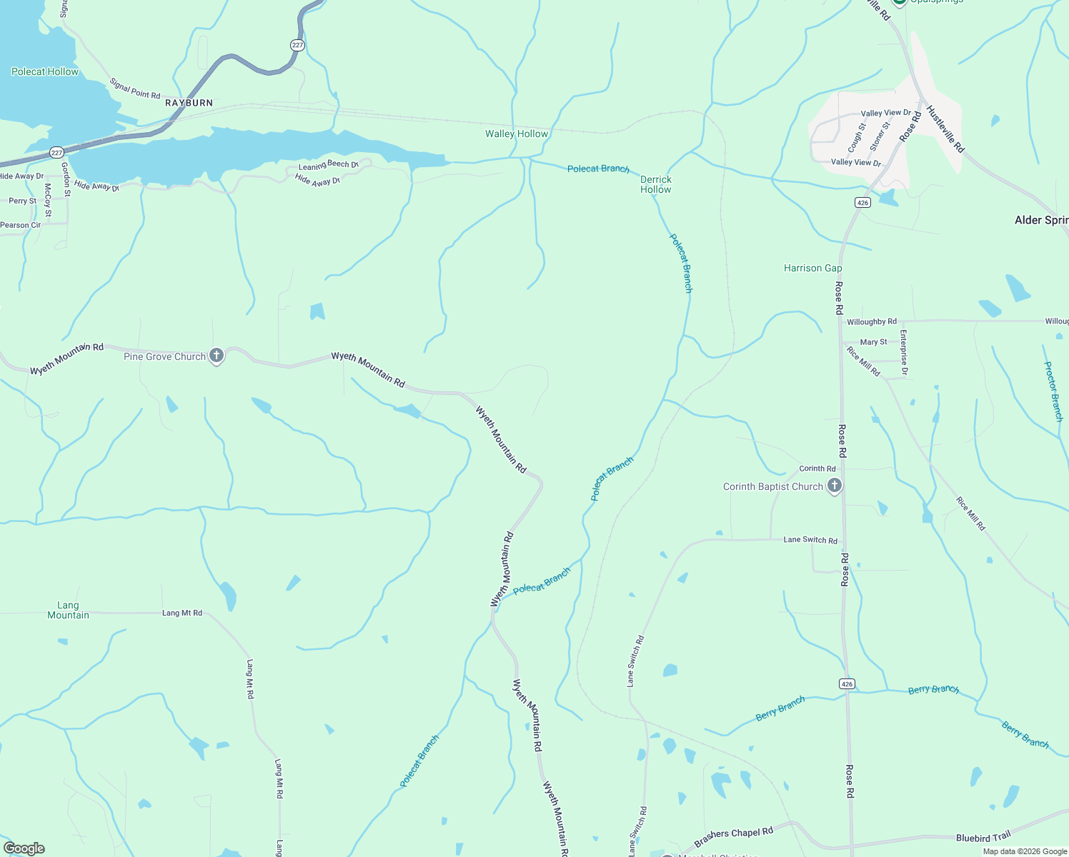 map of restaurants, bars, coffee shops, grocery stores, and more near 599 Red Top Drive in Guntersville