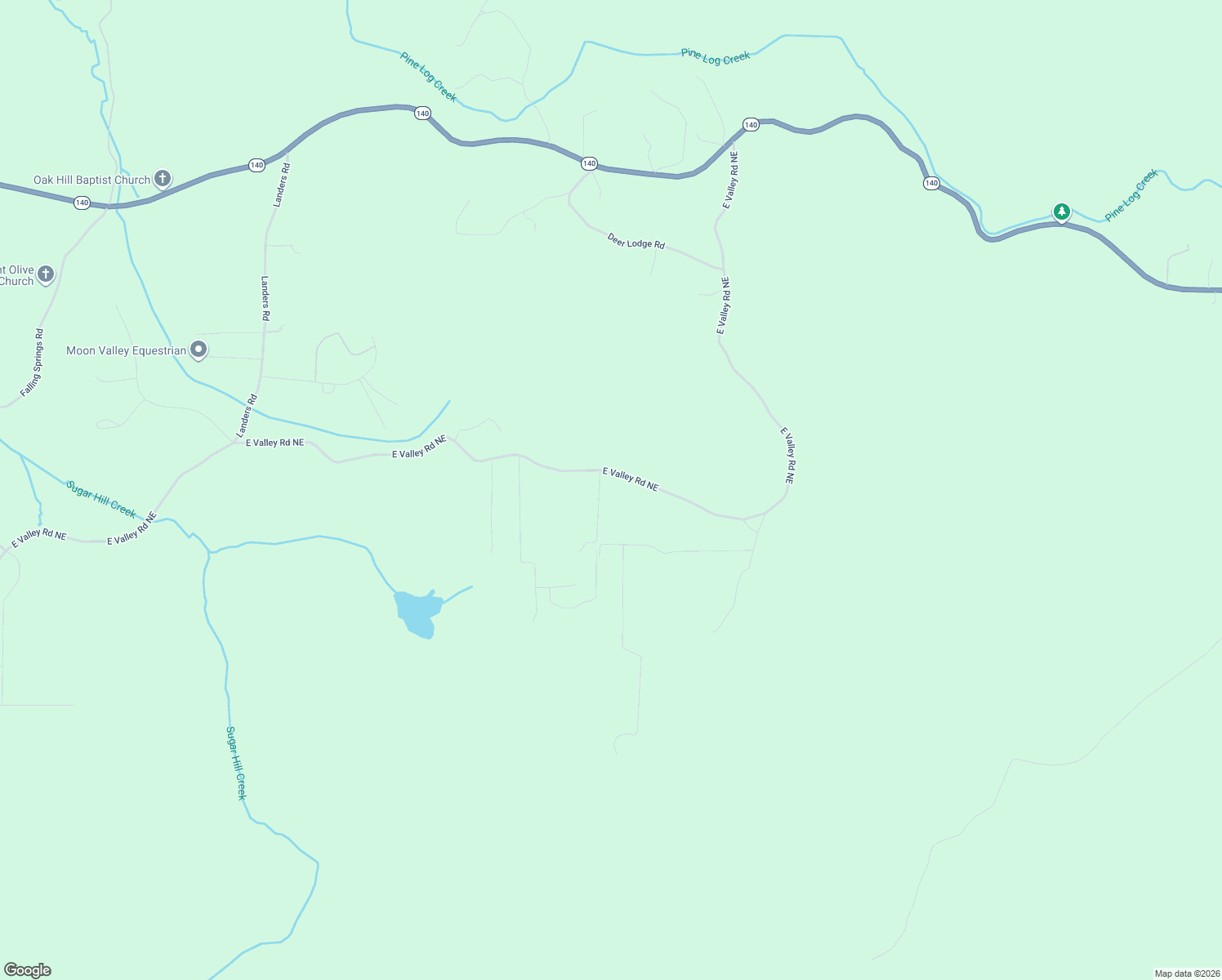 map of restaurants, bars, coffee shops, grocery stores, and more near 501 East Valley Road Northeast in Rydal