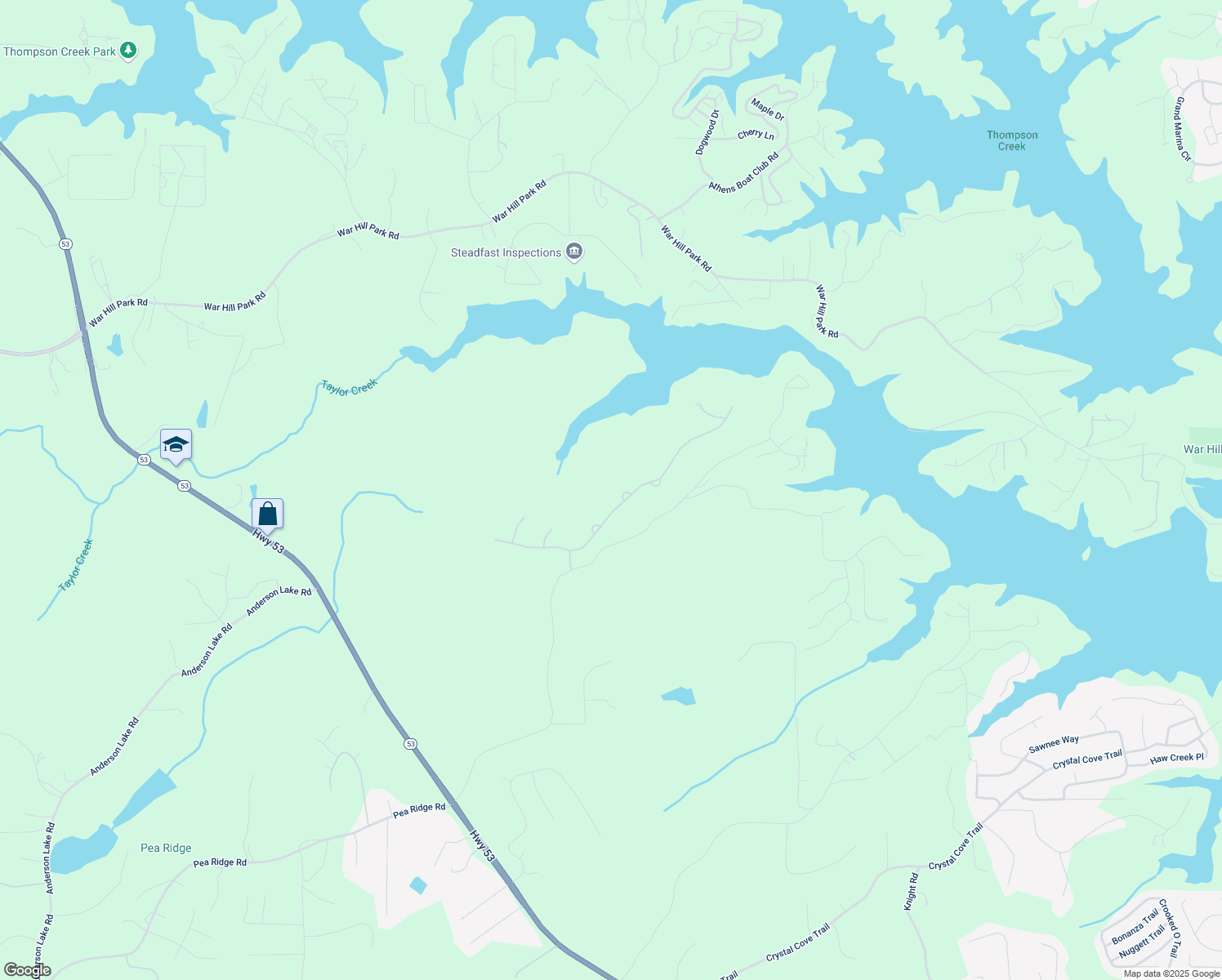 map of restaurants, bars, coffee shops, grocery stores, and more near in Dawsonville