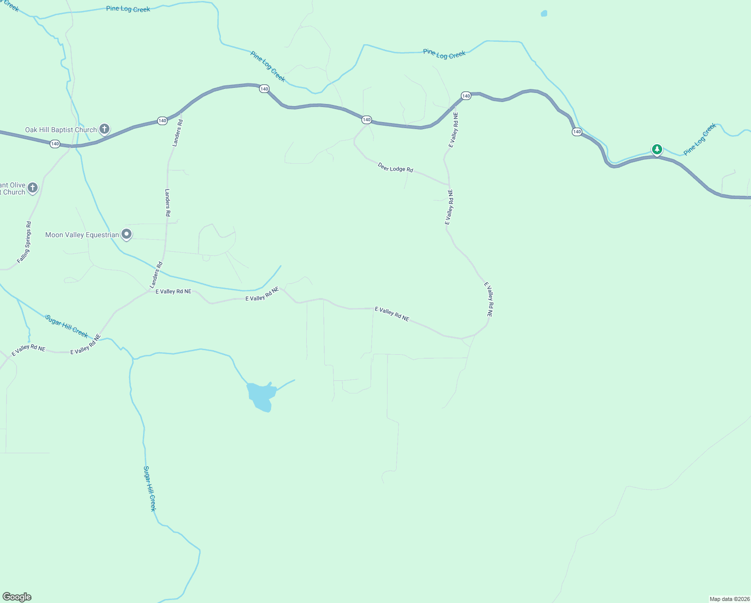 map of restaurants, bars, coffee shops, grocery stores, and more near 501 East Valley Road Northeast in Rydal