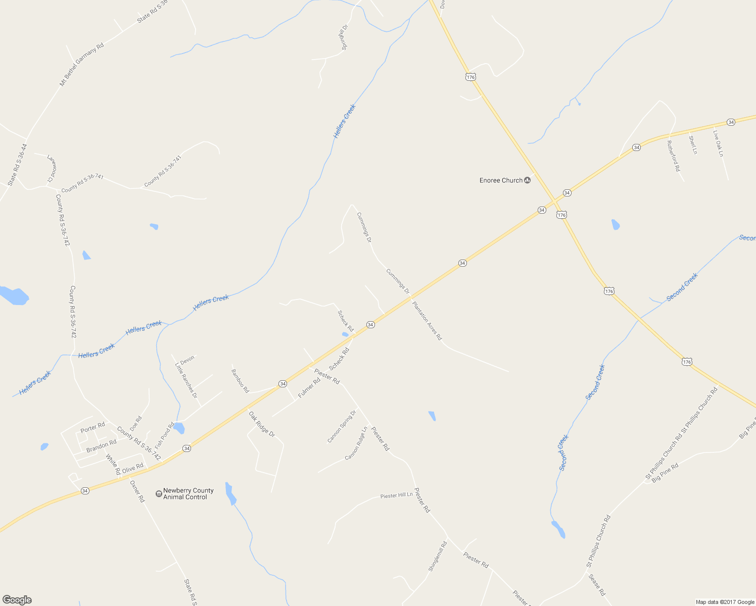 map of restaurants, bars, coffee shops, grocery stores, and more near 79 Chaplin Park Drive in Newberry