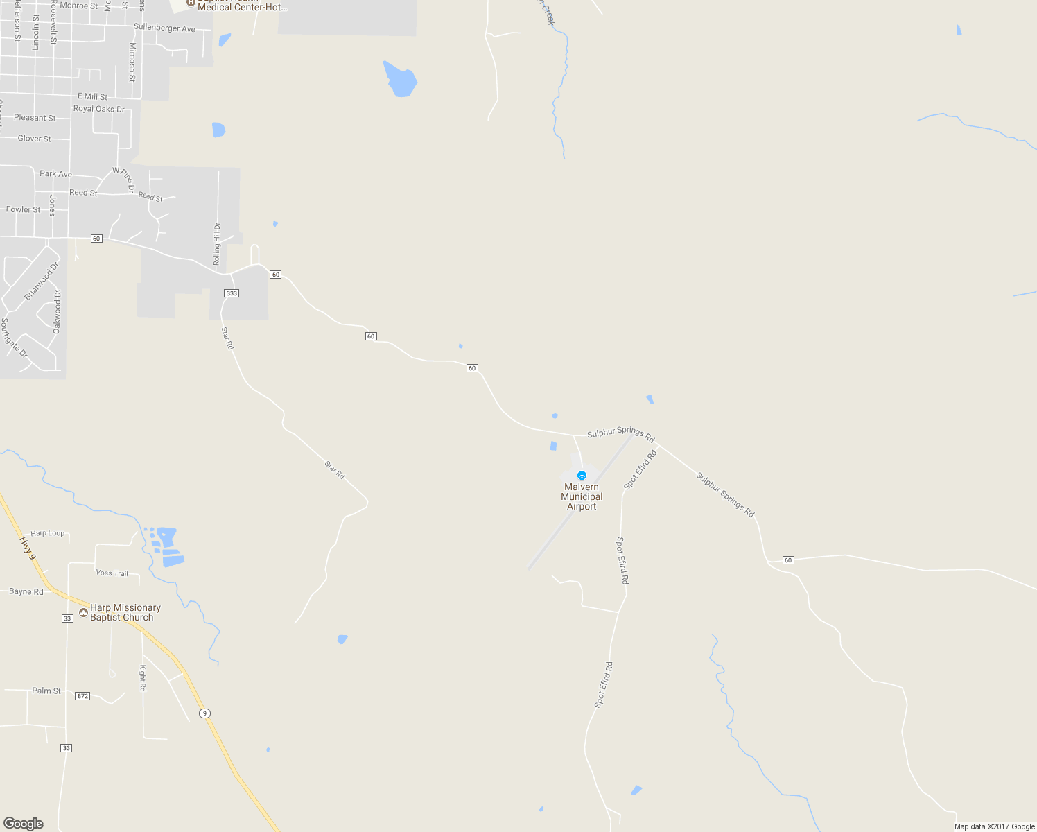 map of restaurants, bars, coffee shops, grocery stores, and more near 6364 Sulphur Springs Road in Malvern