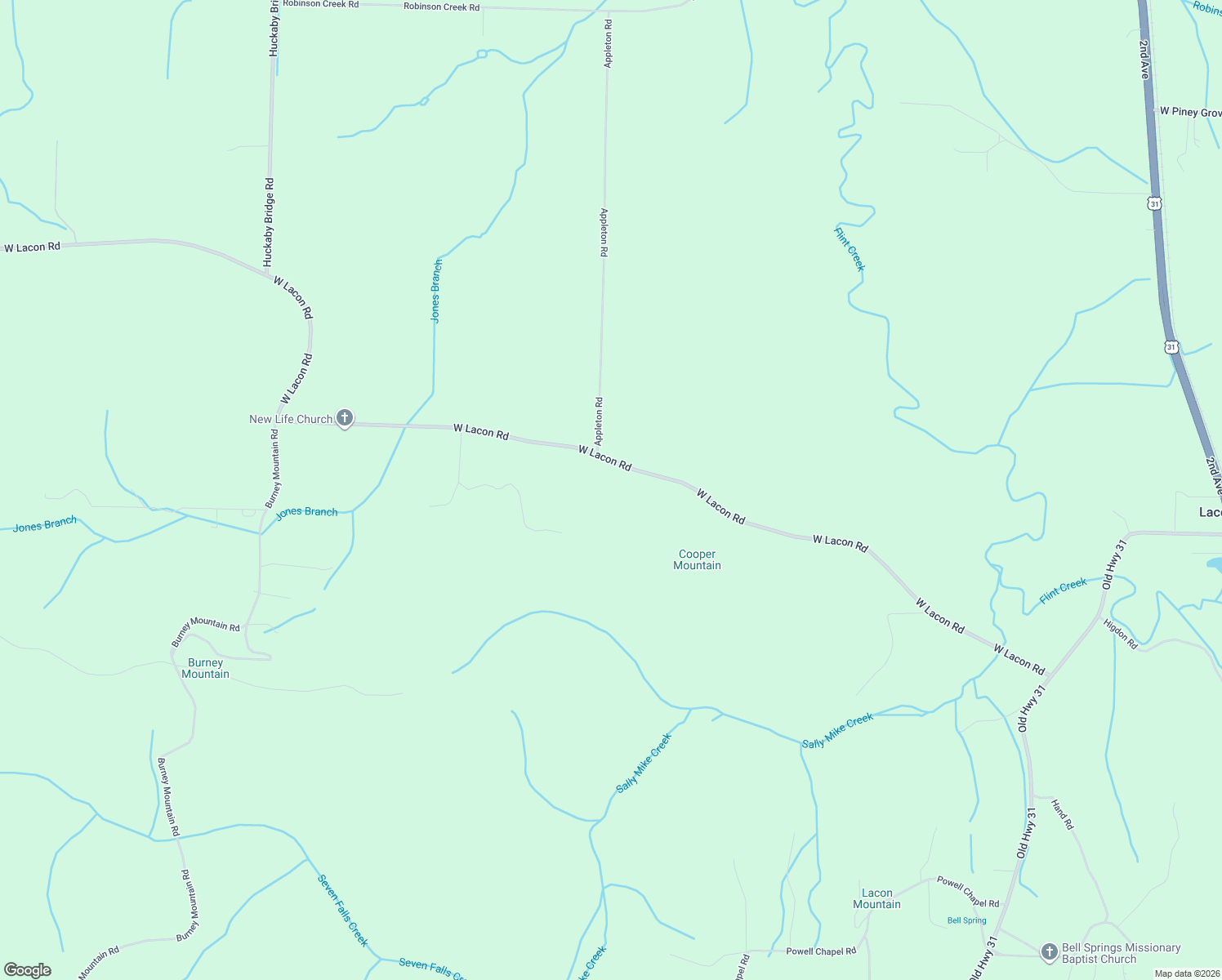 map of restaurants, bars, coffee shops, grocery stores, and more near 760 West Lacon Road in Falkville