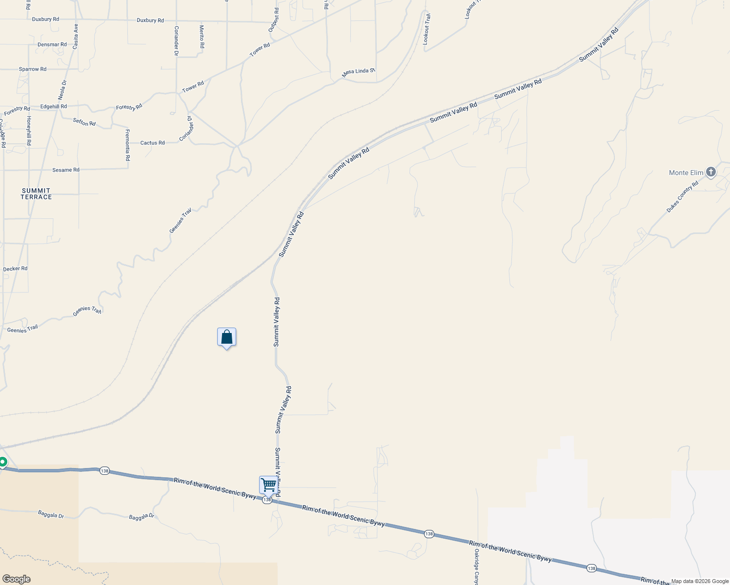 map of restaurants, bars, coffee shops, grocery stores, and more near 9806 Summit Valley Road in Hesperia