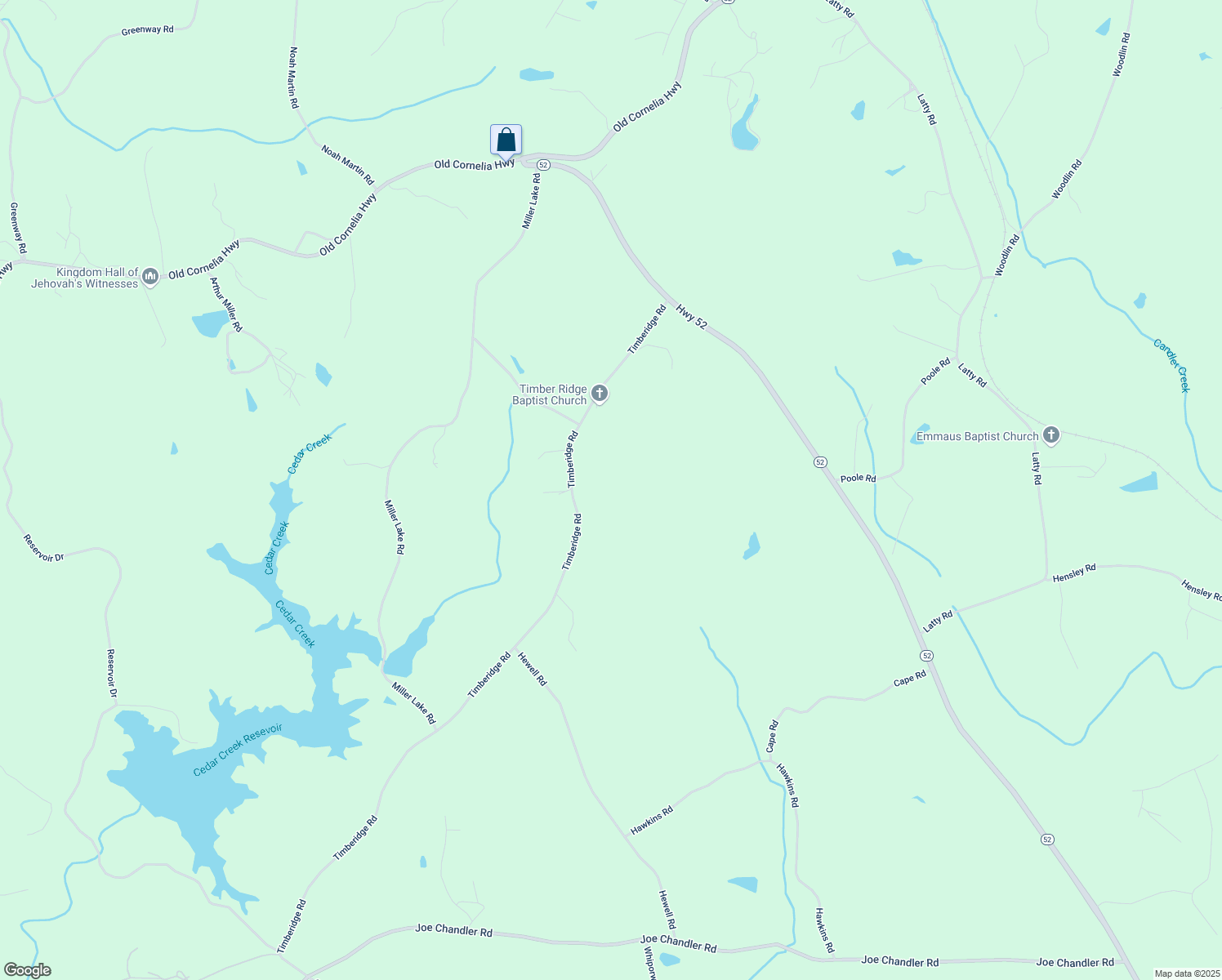 map of restaurants, bars, coffee shops, grocery stores, and more near 4941 Timber Ridge Road in Gainesville