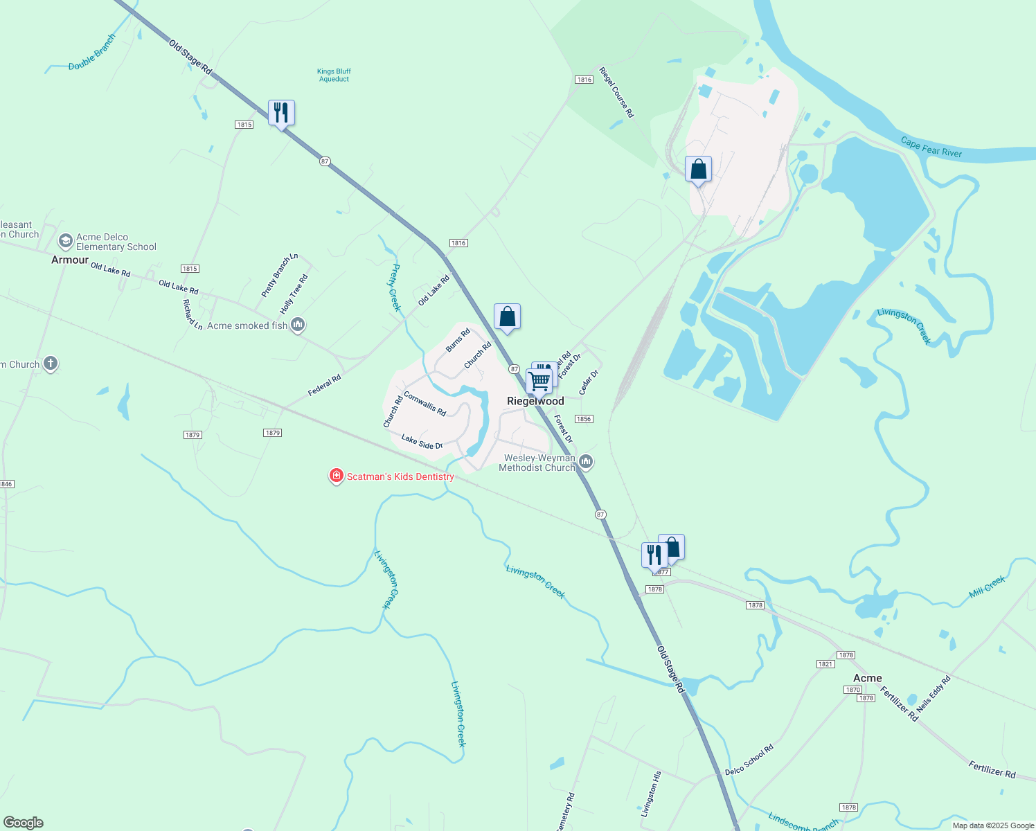 map of restaurants, bars, coffee shops, grocery stores, and more near 100 Green Rd in Columbus
