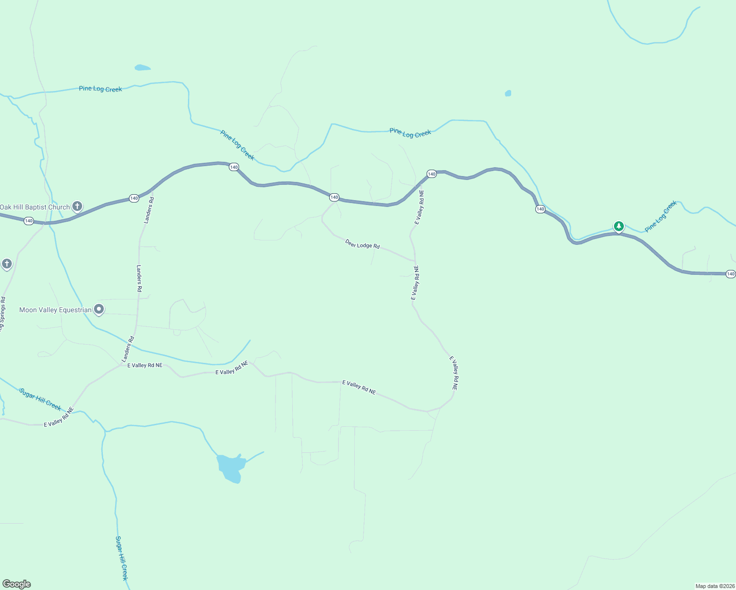 map of restaurants, bars, coffee shops, grocery stores, and more near 645 East Valley Road Northeast in Rydal