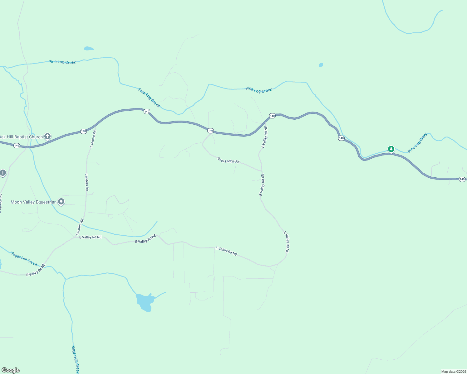 map of restaurants, bars, coffee shops, grocery stores, and more near 645 East Valley Road Northeast in Rydal