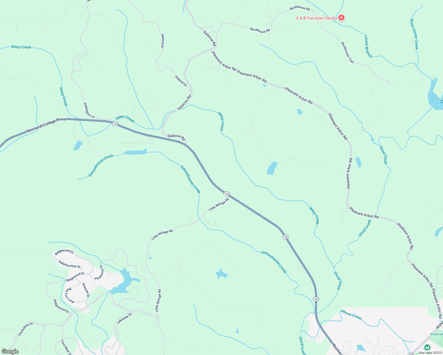 map of restaurants, bars, coffee shops, grocery stores, and more near 110 Pine Rock Place in Waleska