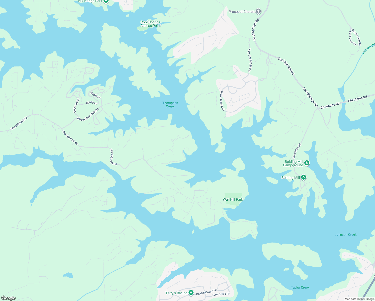 map of restaurants, bars, coffee shops, grocery stores, and more near 471 Sams Road in Dawsonville