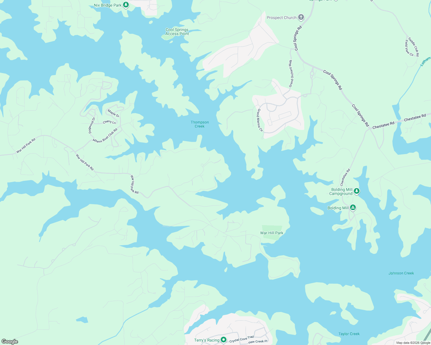 map of restaurants, bars, coffee shops, grocery stores, and more near 471 Sams Road in Dawsonville
