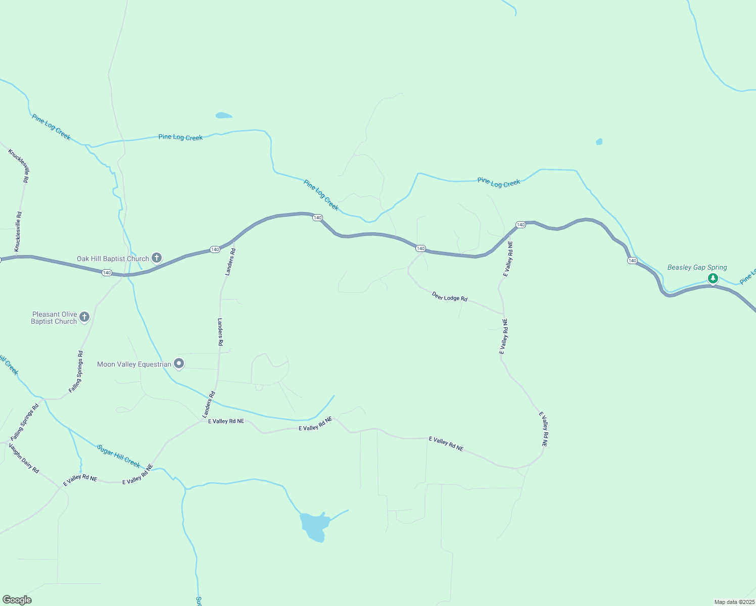 map of restaurants, bars, coffee shops, grocery stores, and more near 143 Navajo Trail in Rydal