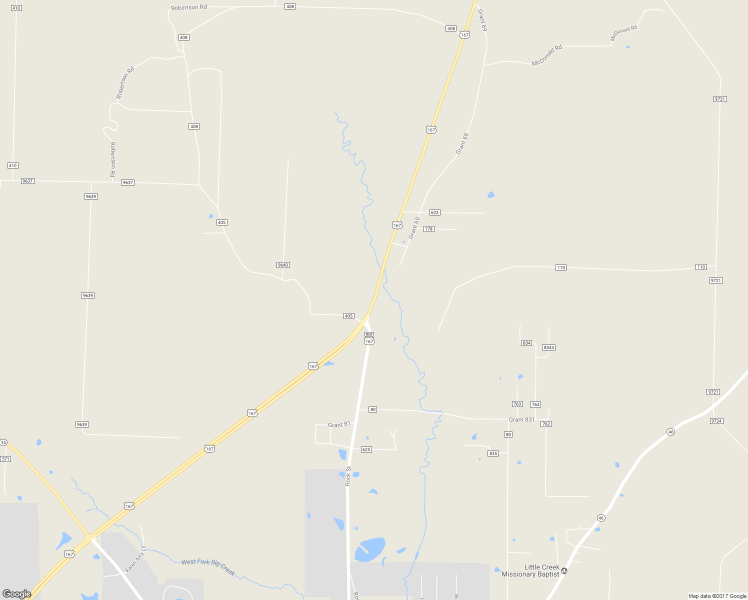 map of restaurants, bars, coffee shops, grocery stores, and more near 2787 U.S. 167 in Sheridan