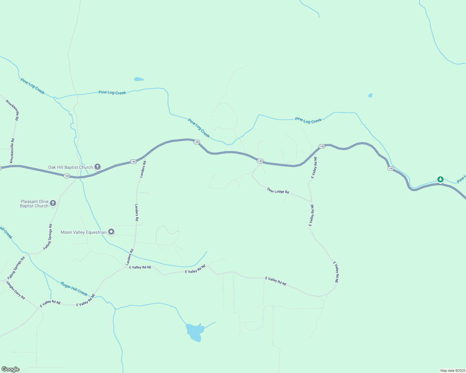 map of restaurants, bars, coffee shops, grocery stores, and more near 143 Navajo Trail in Rydal