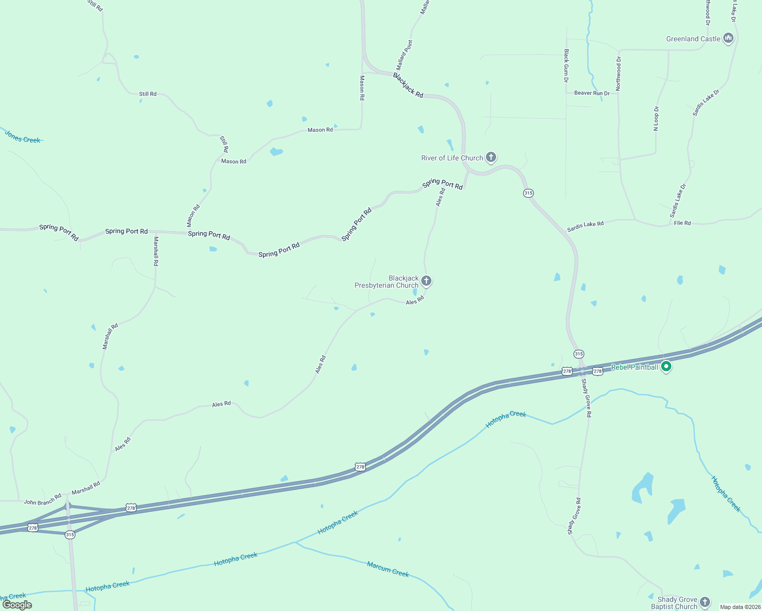 map of restaurants, bars, coffee shops, grocery stores, and more near 1658 Ales Road in Batesville