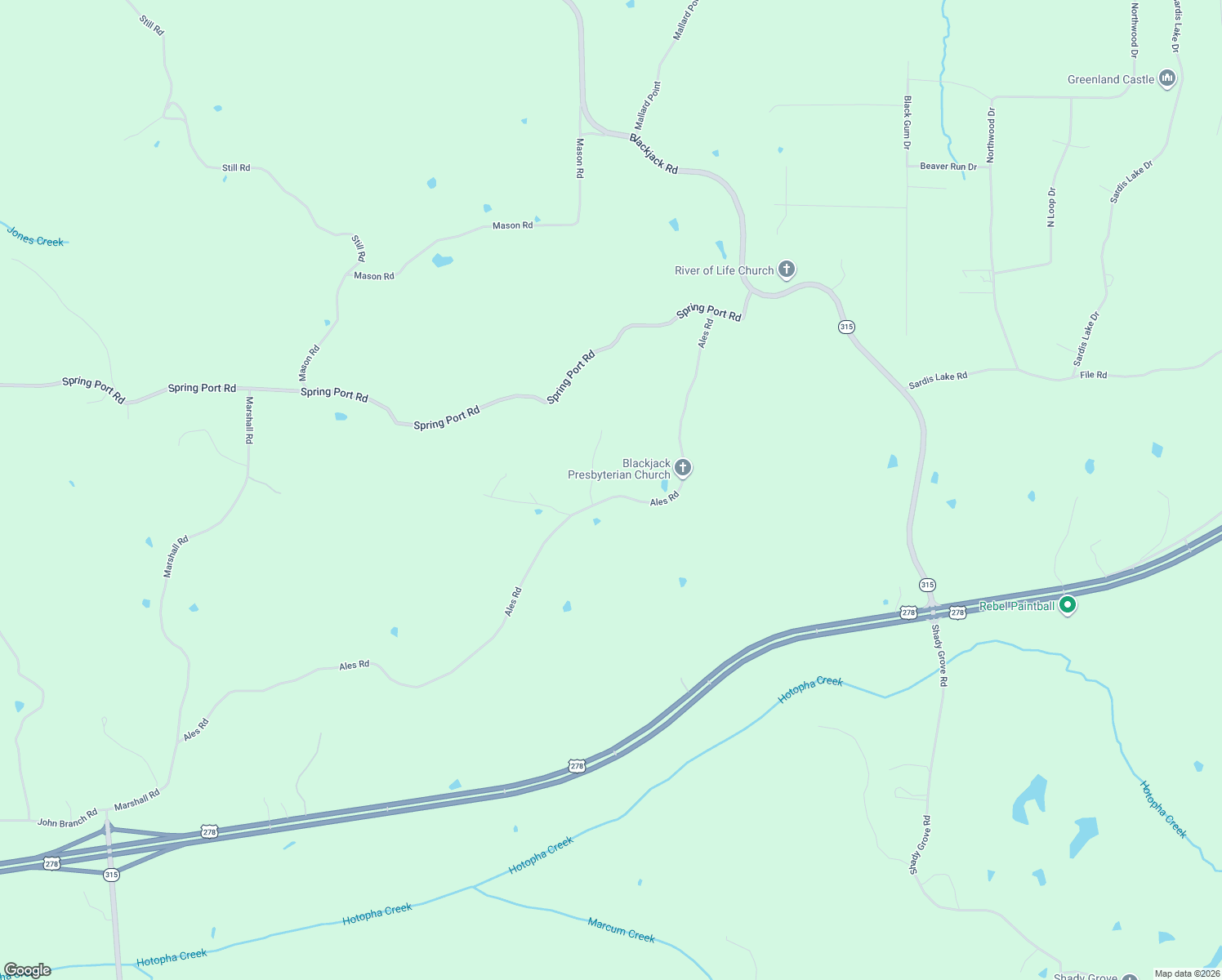 map of restaurants, bars, coffee shops, grocery stores, and more near 1658 Ales Road in Batesville